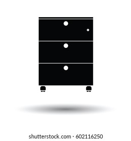 Office cabinet icon. White background with shadow design. Vector illustration.