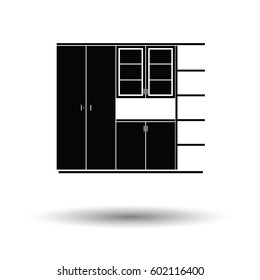 Office cabinet icon. White background with shadow design. Vector illustration.