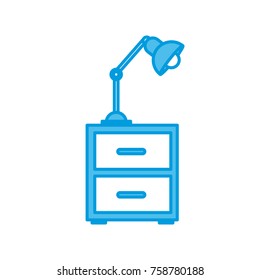 Office cabinet with lightlamp icon vector illustration graphic design