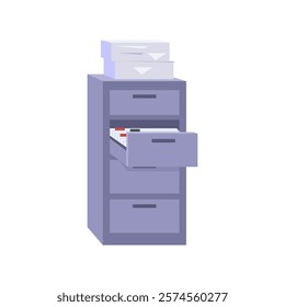 Office cabinet on an isolated background. Vector illustration in a flat style