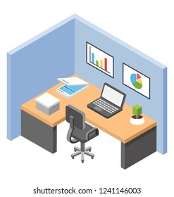 Office cabins, workplace flat icon