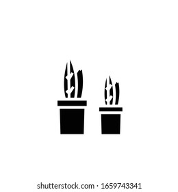 Icono negro de cactus de Office, ilustración conceptual, símbolo plano vectorial, signo de glifo.