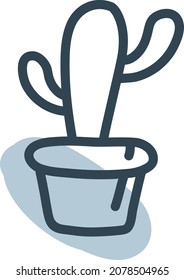 Office cactus, illustration, vector, on a white background.