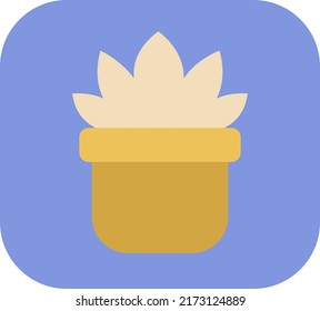 Office cactus in pot, illustration, vector on a white background.