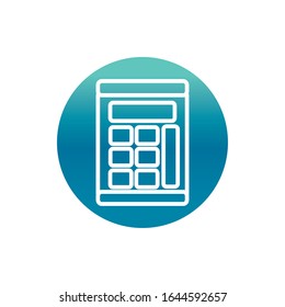 office calculator finance economy stationery supply vector illustration block gradient style icon