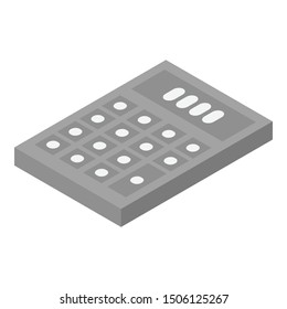 Office calculator icon. Isometric of office calculator vector icon for web design isolated on white background