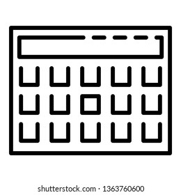Office calculator icon. Outline office calculator vector icon for web design isolated on white background