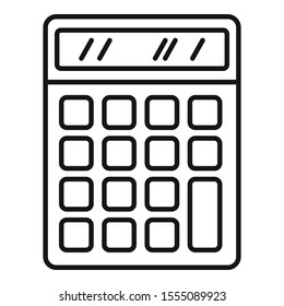 Office calculator icon. Outline office calculator vector icon for web design isolated on white background