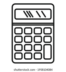 Office calculator icon. Outline Office calculator vector icon for web design isolated on white background