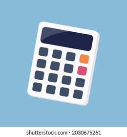 Office calculator. Isolated on a light blue background. Eps 10