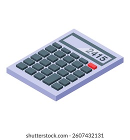 Office calculator showing number 2415 in display, isometric view