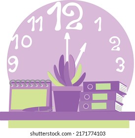 calendario de oficina y carpetas con documentos