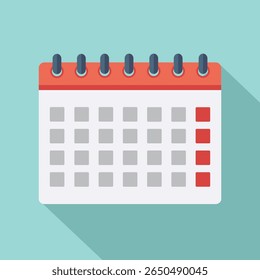 Office calendar icon. Flat illustration of office calendar vector icon for web design
