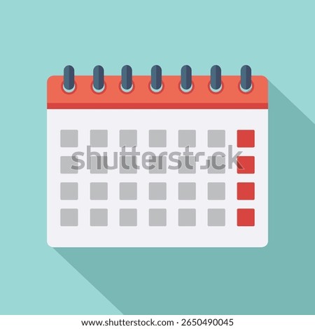 Office calendar icon. Flat illustration of office calendar vector icon for web design