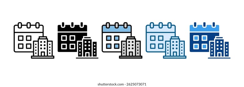 Office Calendar Icon Set Multiple Style Collection