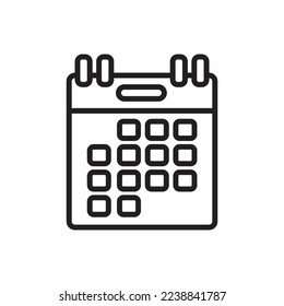 Office Calendar Outline Icon Vector illustration