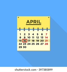 Office calendar sign icon flat