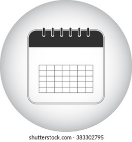 Office calendar simple icon  on round background