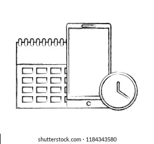 office calendar smartphone clock time business