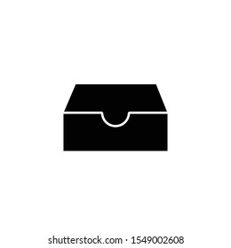 Office cardboard box vector icon. filled flat sign for mobile concept and web design. Files archive box simple solid icon. Symbol, logo illustration. Pixel perfect vector graphics