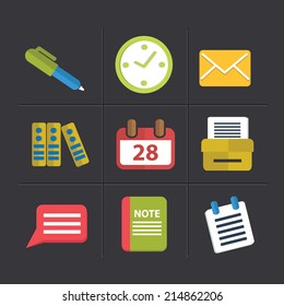 Office cartoon icons,clean vector