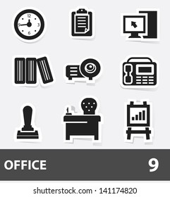 Office cartoon icons,vector