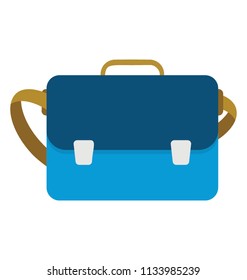 An office case portfolio bag is displayed here with buttons and one shoulder strap 
