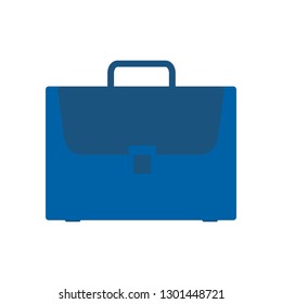 Office case symbol. Briefcase icon. School bag button. Flat vector graphic illustration isolated on white background