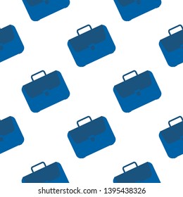 Office case symbol seamless pattern. Briefcase icon backdrop. School bag wallpaper. Flat vector graphic illustration on white background