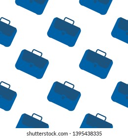 Office case symbol seamless pattern. Briefcase icon backdrop. School bag wallpaper. Flat vector graphic illustration on white background