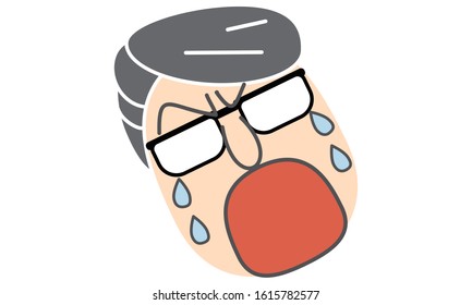 Office casual men's facial expression series -crying -
