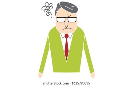 Office casual men's facial expression series - Frustrated -