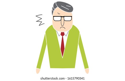 Office casual men's facial expression series - noticed -