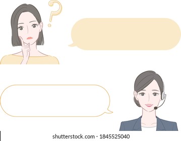 Office casual women and call center women having conversations