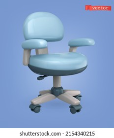 Office Chair 3d Render Vector Icon