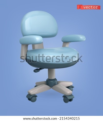 Office chair 3d render vector icon