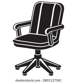 Office chair with armrests and wheels in a simple design modern furniture for workspace comfort