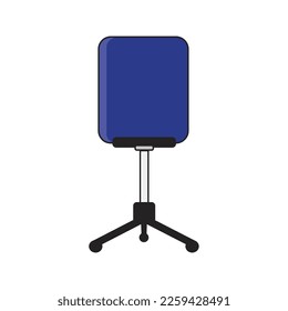 Office chair back view blue design vector