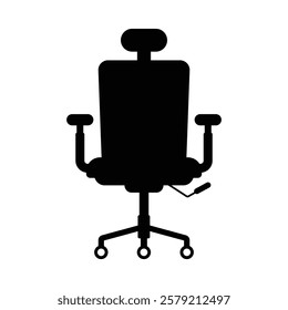Office chair black and white flat vector icon and symbol design
