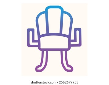 Office chair black and white vector icon pictogram set. Front and side view silhouette Office chair in various points of view. Furniture for office Interior in flat style. Vector illustration Business