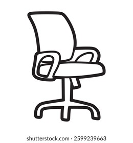 office chair, black and white vector