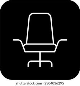 Office Chair Business and office icon with black filled line style. furniture, seat, interior, modern, desk, relax, comfort. Vector illustration