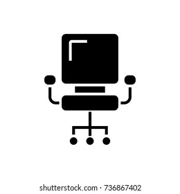 office chair - ceo icon, vector illustration, black sign on isolated background