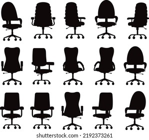 Office Chair Collection isolated Vector Silhouettes