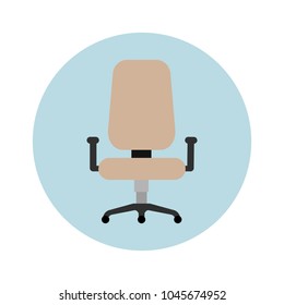 Office chair colored icon, logo