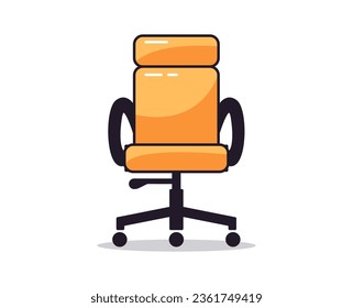 Office chair Colourful Isolated Flat Picture. Perfect for different cards, textile, web sites, apps 