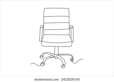 Office chair in continuous line drawing. chair Line art, clip art.Hand-drawn design elements.