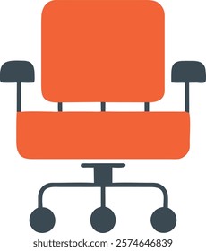 Office Chair Design Icon Representing Comfort and Ergonomics, Isolated for Workplace Concepts
