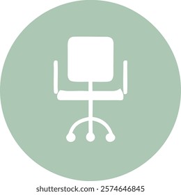 Office Chair Design Icon Representing Comfort and Ergonomics, Isolated for Workplace Concepts