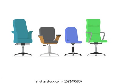 Office chair designs isolated on white background